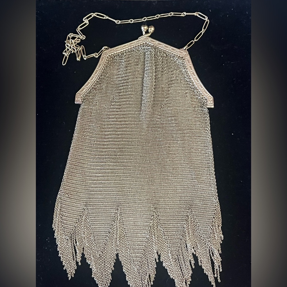 1900 Vintage Silver Mesh Whiting and Davis Evening Bag
